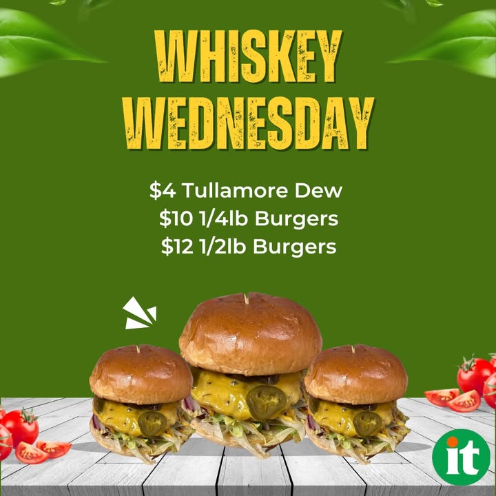 Join us every WEDNESDAY for Whiskey cocktails and #SmashBurger specials!