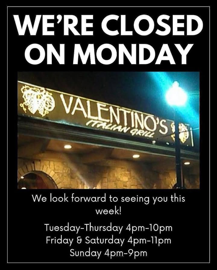 It’s such a bummer we can’t see you tonight, but come in later this week for the same delicious meals and even some new specials...