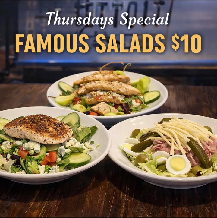 Thursday’s special Salads $10 Dine-in only
