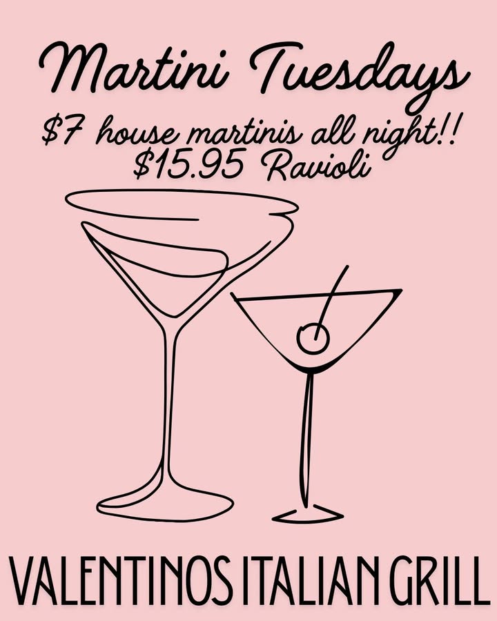 Come in and enjoy our delicious martini and ravioli specials tonight!!!