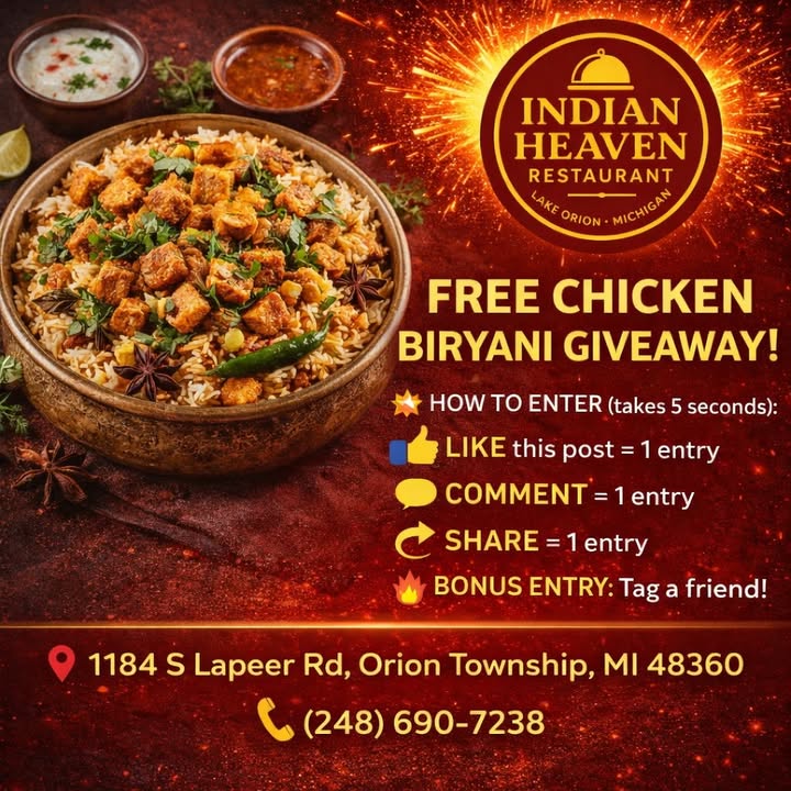 🔥 FREE CHICKEN BIRYANI GIVEAWAY!