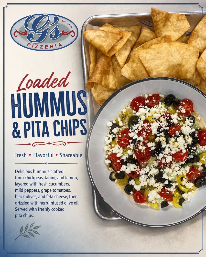 New Seasonal Menu item! 🫒✨ Our Loaded Hummus & Pita Chips are fresh, flavorful, shareable, and SO good! 😍 Loaded with...