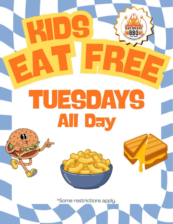 Kids Eat FREE every Tuesday!