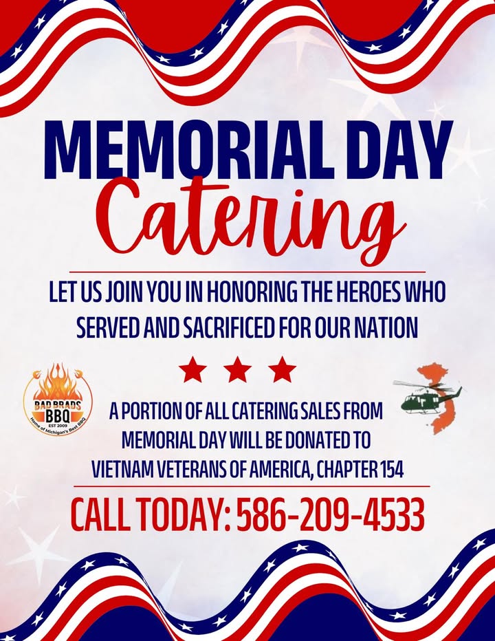 Memorial Day catering that gives back!